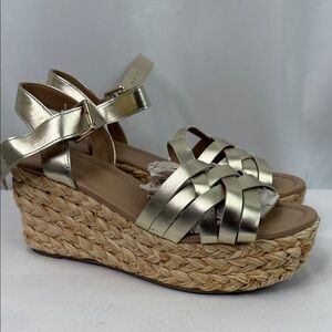 Limelight Metallic Gold Wedge Sandals